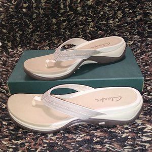 CLARKS SANDALS, TAUPE COLOR, 9 M